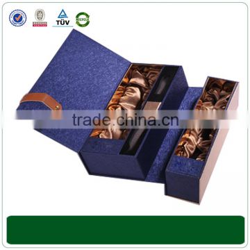 Trade Assurance Supplier Wholesale Fashion paper packaging Wine box/ flip top paper wine box with magnetic catch