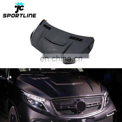 Carbon Fiber V-Class W447 Engine Hood with Vents for Mercedes Benz Vito V220 V250 Van 15-19