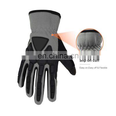 HANDLANDY Grey Soft Comfortable Anti Abrasion Impact Mechanics Gloves Outdoor Training Sports for Men Women