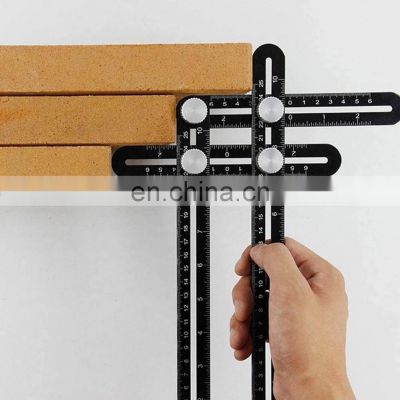 Construction Tools Multi Angle Measuring Ruler Aluminum Folding Positioning Ruler Professional DIY Wood Tile Flooring Punch Tool