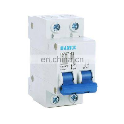 DZ47-63 6A-63A/double pole AC 230V 400V white miniature circuit breaker bipolar 40a -main panel 63a mcb solar