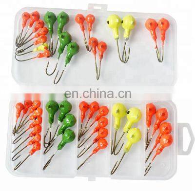 45pcs Jig Head Hooks Fishing Worm Offset Hook photo-2