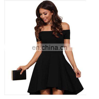 Merchants direct fashion short-sleeved one-shoulder irregular dress dovetail skirt