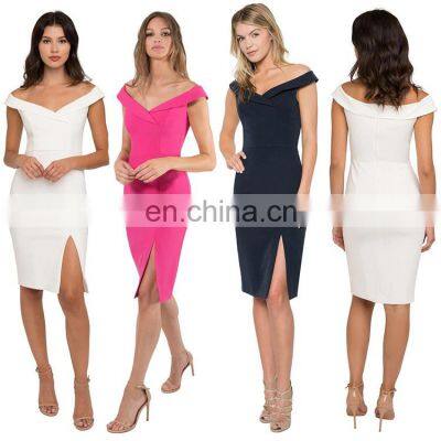 Wedding Womens Off Prom Dress MID Mermaid Bridesmaid Evening Dress Slit