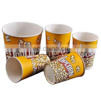 Popcorn Cup Multi Size Custom Printed Paper Disposable Food & Beverage Packaging Single Wall UV Coating Embossing Bio-degradable