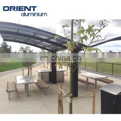 Aluminium frame car parking shed pc solid sheet canopy carport for Garden In Shandong Manufacture Price