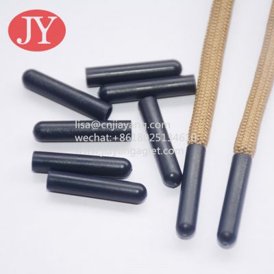 25mm glossy black color plastic aglet for hoodies OEM shoe string aglet boot shoe laces buckle