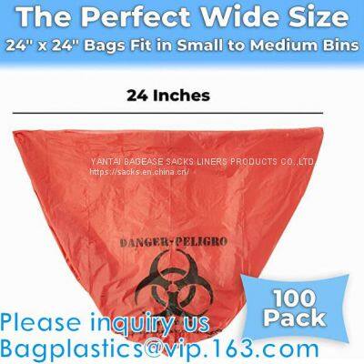 Biohazard Disposal Bags With Warning Label/Sterilization Indicator Lab Can Liners Labeling Biohazardous Trash Safely photo-5