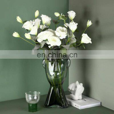 Nordic Abstract Face Vase Ins Wine Cabinet Dining Table Transparent Glass Vases for Home Decor Craft Decoration