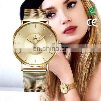 SHENGKE K0059L SK Hot Selling Stainless Steel Mesh Strap Women Watches Luxury Relojes Mujer Relogio Feminino for Ladies