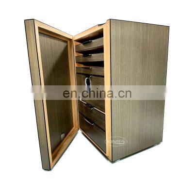 150ct Smart Cigar Box Packaging Standing Display Humidors Wooden Humidor Cabinet Cigar Showcase With Light photo-2