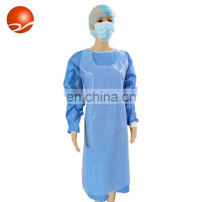 Waterproof Medical Hospital Dental PP Nonwoven Poly HDPE LDPE Plastic Disposable PE Apron