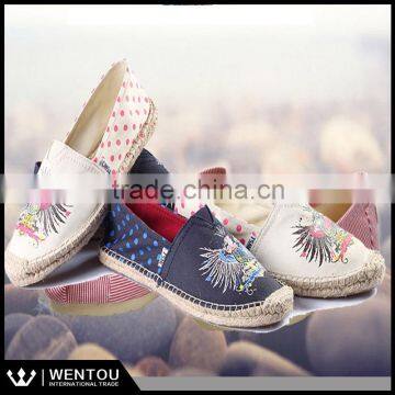 Wholesale Casual Slip on Two-tone Canvas Espadrille