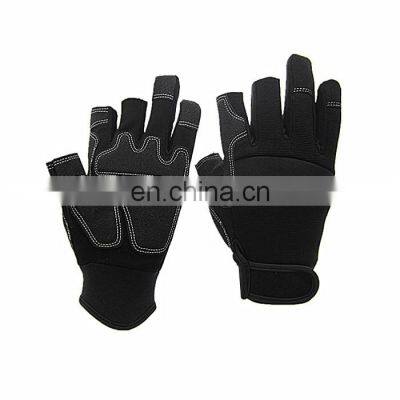 Microfiber Touch Screen Synthetic Leather Driver Gloves With Elastic Cuff photo-5