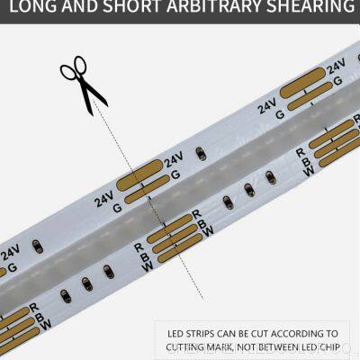 Colorful RGBW COB Led Light Strip DC24V no Dark Spots 1232leds/m High Brightness Cob Led Strips photo-3