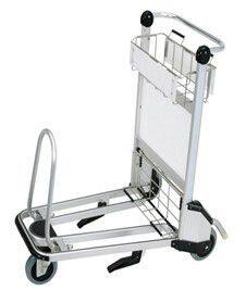 Aluminum Baggage Cart Airport Luggage Trolley with Hand Brake With front stop