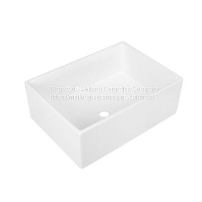 White 21 Inch Farmhouse Kitchen Sink Vitreous China Bathroom Apron Front Sink