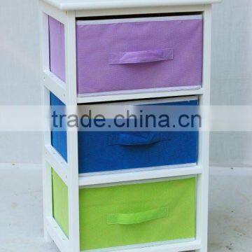 MDF Storage Cabinet with 3 Non Woven Fabric Bins