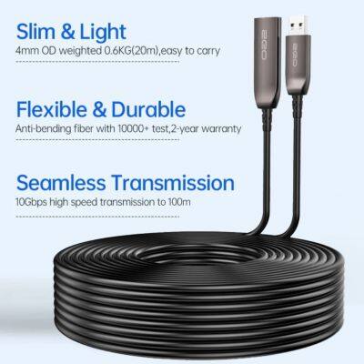 Shenzhen OEM Factory Wholesale USB3.0 Active Optical Fiber Extension Cable Type-A Male to Female for CCTV and Video Conference Cam photo-2