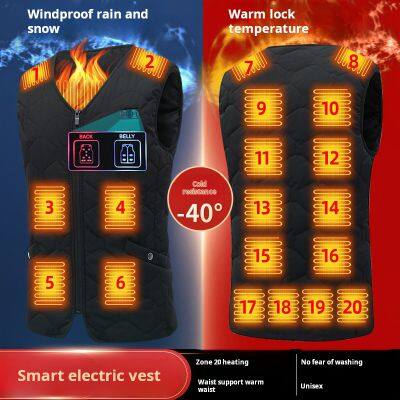 20 Zone Outdoor Fashion Warm Heating Down Usb3 Gear Constant Temperature Vest Intelligent Clothes Jacket photo-2