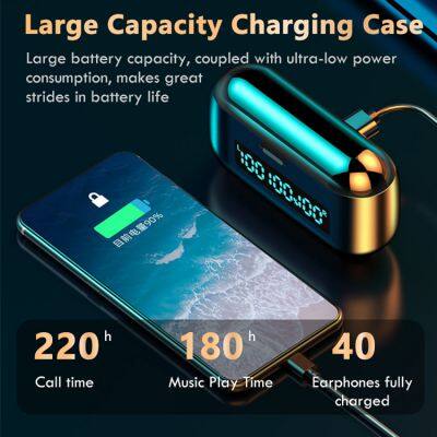 F9-39 Tws Headphone 9D Hifi Gaming Headset Wireless Earphone 2000mAh LED Display Blue Tooth 5.0 Touch Control F9 Earbuds photo-3