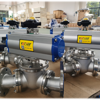 Powder Conveying Specialized Pneumatic Y-Type Ball Valve, Full Bore Design With No Dead Space for Clean Media