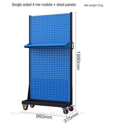 Industrial Hardware Rack | Double Sided & Mobile Casters | Garage Tool Organization - B2B Supplier