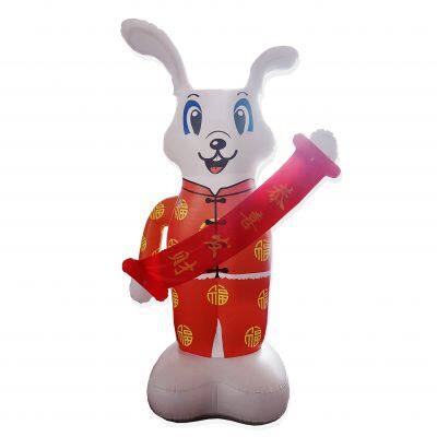 Custom Inflatable Festival Event Air Model, PVC Inflatable Rabbit, Inflatable Animal Advertising Decoration