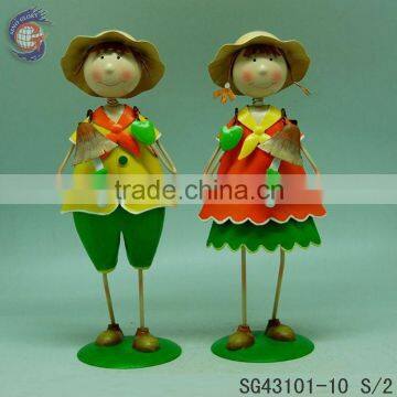 metal ornaments of boy and girl with different style for home decorations