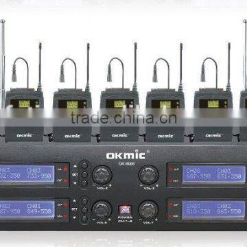 OK-8008 UHF/PLL 8 Channel wirelesss microphone system