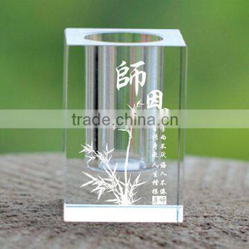 Office supplier crystal pen holder crystal carved