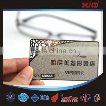 MDM1 CR80 standard size printed metal business card clear business card                        
                                                Quality Choice