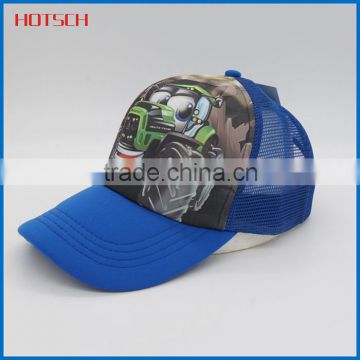 printed 100% cotton half mesh trucker cap for men