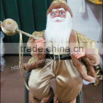 custom High 14'',16'',18''24'',28'' 2015 Newest unique sitting position santa claus take a stick ball decorations