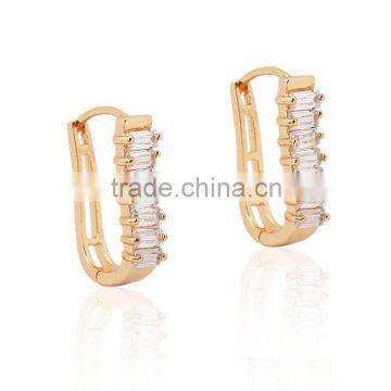 High Quality Fashionable Women Accessories 24k Gold Plated CZ Stones Hoop Earring photo-2