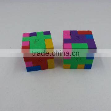 promotional square Shape puzzle eraser for student