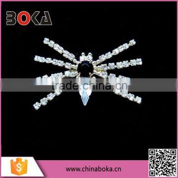 Black and lucid Crystal Rhinestone Halloween Spider Pin Brooches