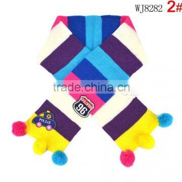 Wholesale Fashion Boys Girls Children Autumn Winter Knitted Scarf With Colorful Balls photo-3