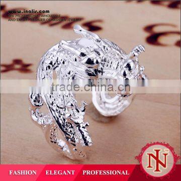 Lifelike pure silver earring dragon LKNSPCR102