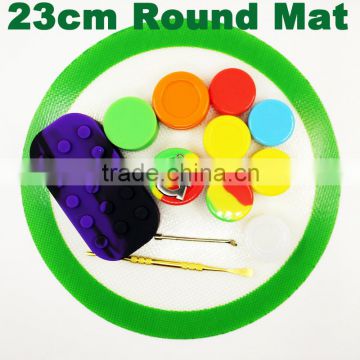 Non-stick silicone mat with custom printing 23cm round silicone mat for concentrate oil bho rubber pad silicone mats wholesale