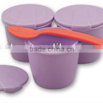 PM2425 Baby Plastic Snack Cups & Spoon Set