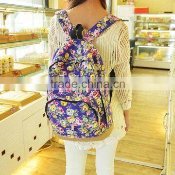 Vintage Retro Rose Floral Printing Backpack Women's Canvas Travel Backpack for Teenage Girls Rucksack photo-6