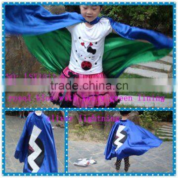 Halloween Superhero Mask Children's Capes Bat Man Satin Cape Kids Cuff Black Cosplay Costume Child Wholesale photo-2