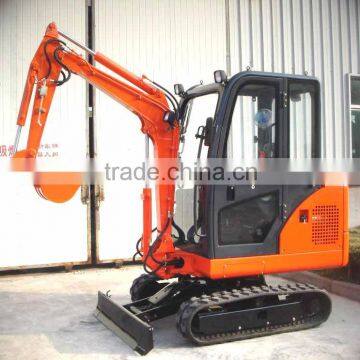 1.7ton mini hydraulic crawler excavator with Japan Kubota engine,hammer,bucket,cabin,rubber tracks,CE