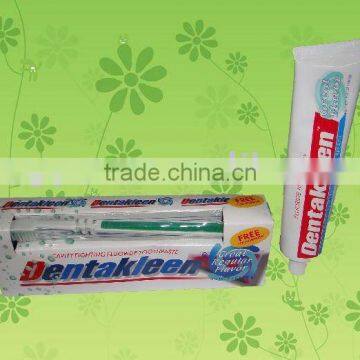 toothpaste with free toothbrush