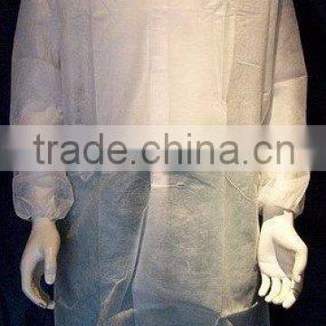 Disposable White PP Lab Coat with Single Collar