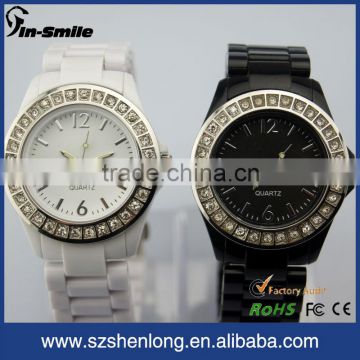 White ceramic watches crystals and black