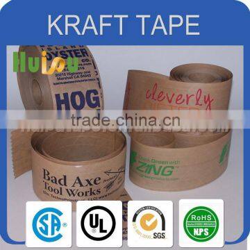 China logo printed reinforced brown kraft paper roll