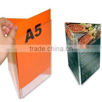 Wholesale Acrylic A5 Three Sides Menu Holder 2016 New Model photo-2