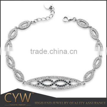 CYW Black zircon bracelet silver girl jewelry Factory wholesale jewelry